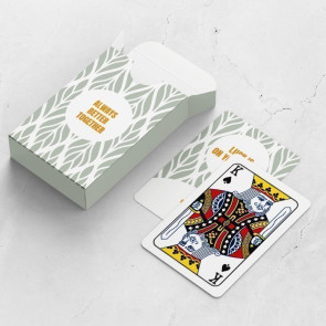 gepersonaliseerde speelkaarten zakelijk floral frame doosje kaarten